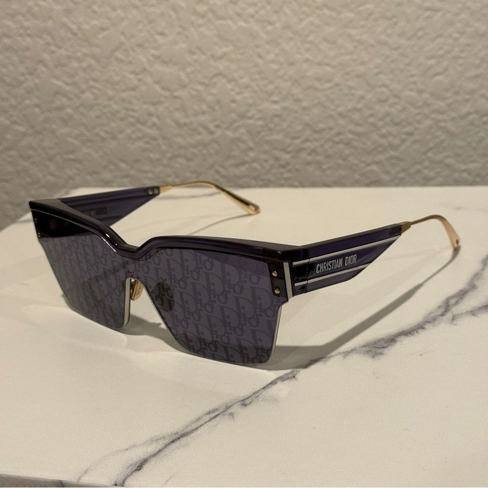 DIOR DiorClub M4U 51MM Square Sunglasses Navy Blue/Gold with Original Case